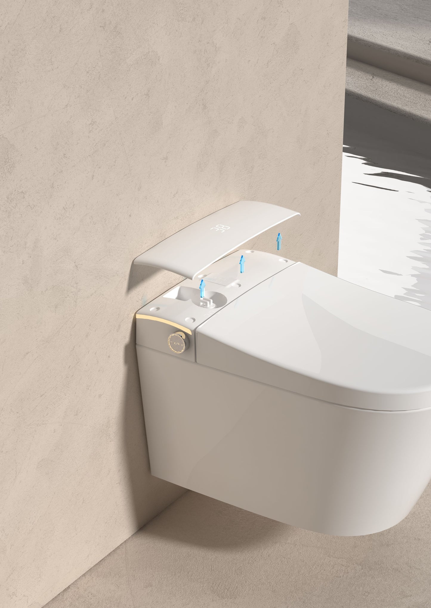 Premium Smart Toilet with Built-in Water Tank, Wall-Mount Frame (Geberit-type), Heated Seat, and Bidet Function – Bubble Shield, Aromatherapy, UV Sterilization, Automatic Flushing, and Remote Control