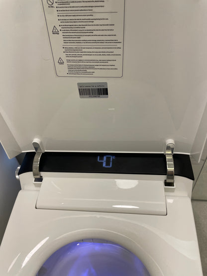 Smart Toilet Hola with digital display and control panel with buil-in tank, Geberit type frame on a white background www.hola.shop.pl