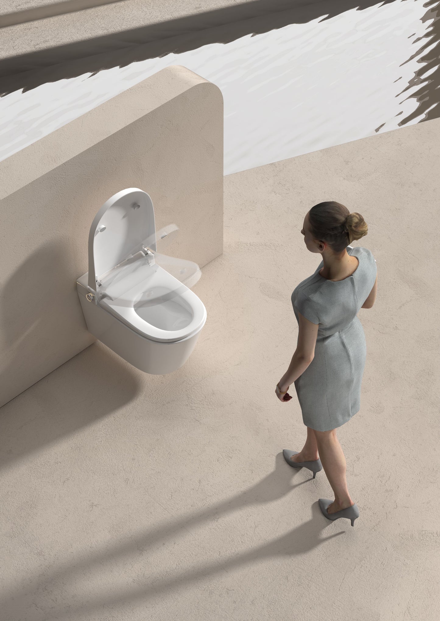 wall-mounted  Smart toilet with buil-in tank, Geberit type frame www.hola.shop.pl