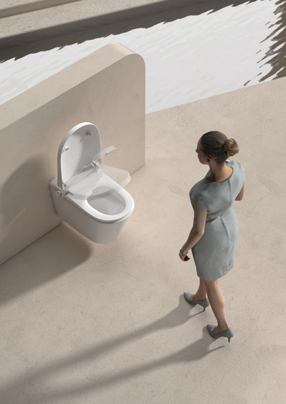 wall-mounted  Smart toilet with buil-in tank, Geberit type frame www.hola.shop.pl
