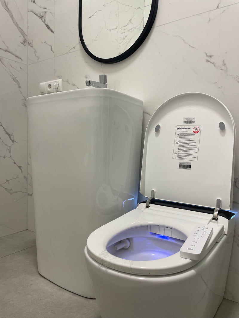 Modern Smart toilet  Hola with buil-in tank, Geberit type frame with remote controller www.hola.shop.pl