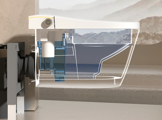 Smart Toilet with buil-in tank, Geberit type frame, offered by www.hola.shop.pl with buid-in water tank